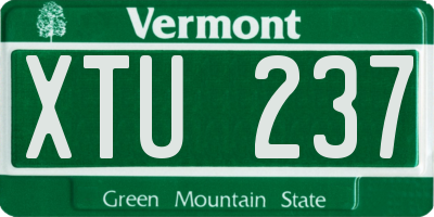 VT license plate XTU237