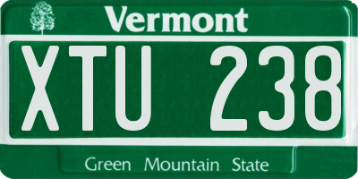 VT license plate XTU238