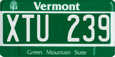 VT license plate XTU239