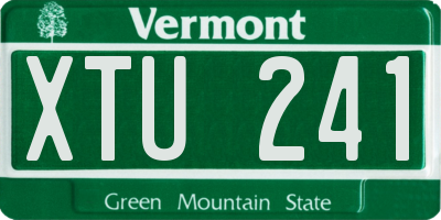 VT license plate XTU241
