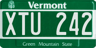 VT license plate XTU242