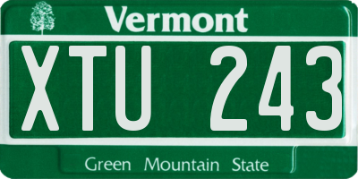 VT license plate XTU243