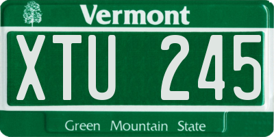VT license plate XTU245