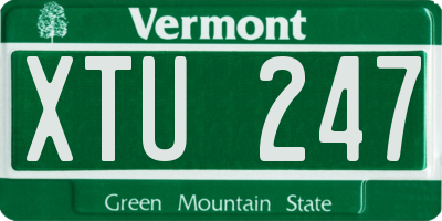 VT license plate XTU247