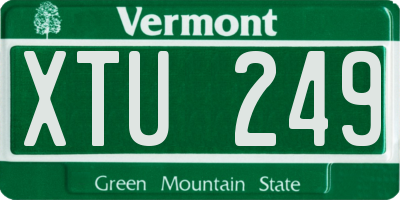 VT license plate XTU249