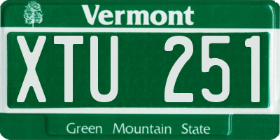 VT license plate XTU251