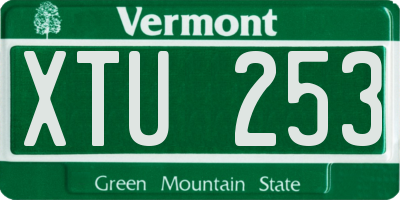 VT license plate XTU253