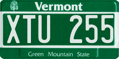 VT license plate XTU255