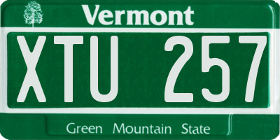 VT license plate XTU257