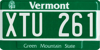 VT license plate XTU261