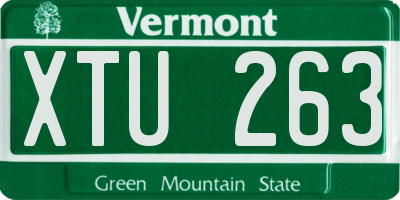 VT license plate XTU263