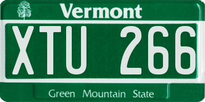 VT license plate XTU266