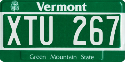 VT license plate XTU267