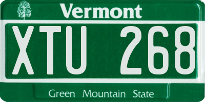 VT license plate XTU268