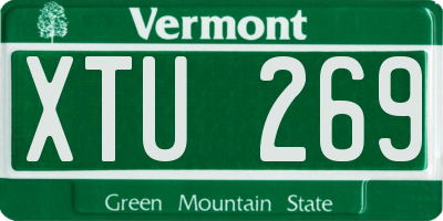 VT license plate XTU269