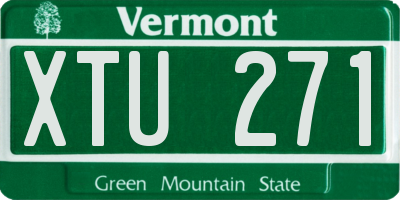 VT license plate XTU271
