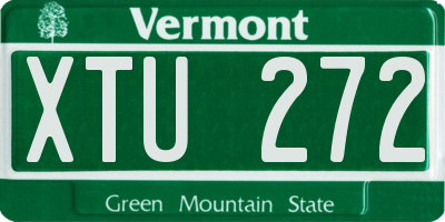 VT license plate XTU272