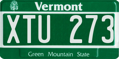 VT license plate XTU273