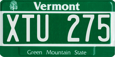 VT license plate XTU275