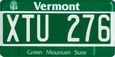 VT license plate XTU276