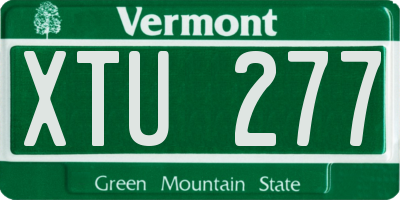VT license plate XTU277