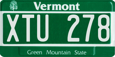 VT license plate XTU278