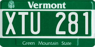 VT license plate XTU281