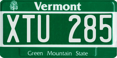 VT license plate XTU285