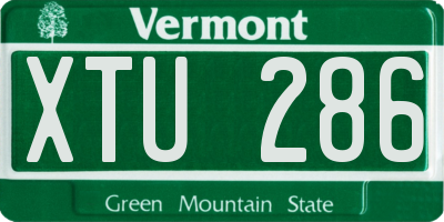 VT license plate XTU286