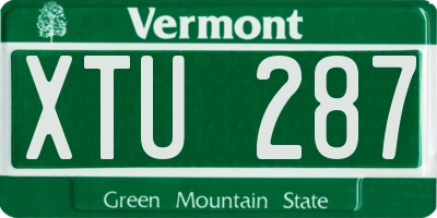 VT license plate XTU287