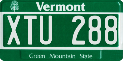 VT license plate XTU288