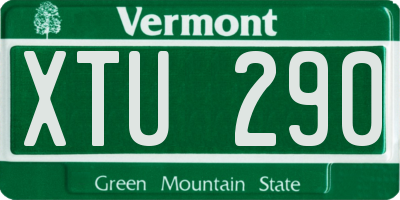 VT license plate XTU290