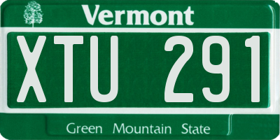 VT license plate XTU291