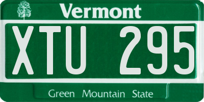 VT license plate XTU295