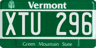 VT license plate XTU296