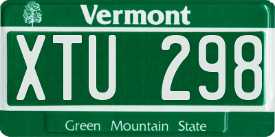 VT license plate XTU298