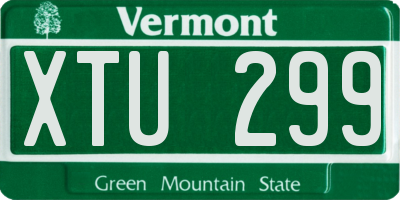 VT license plate XTU299