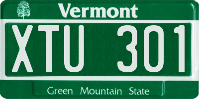 VT license plate XTU301