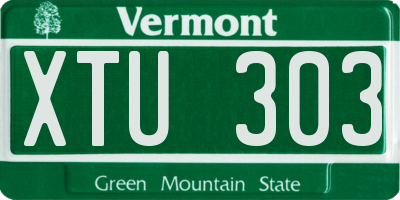 VT license plate XTU303