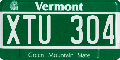 VT license plate XTU304