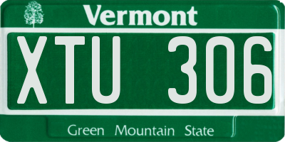 VT license plate XTU306