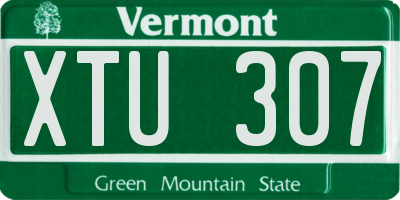 VT license plate XTU307