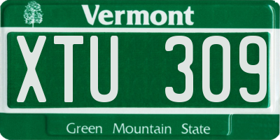 VT license plate XTU309