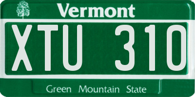 VT license plate XTU310