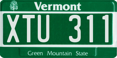 VT license plate XTU311