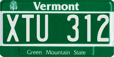 VT license plate XTU312
