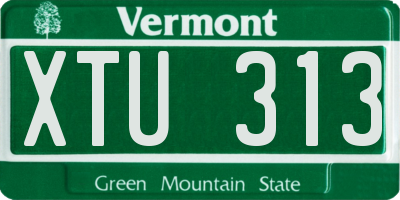 VT license plate XTU313