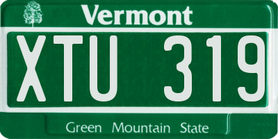 VT license plate XTU319