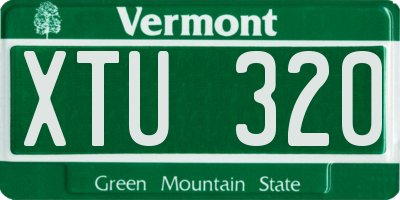 VT license plate XTU320