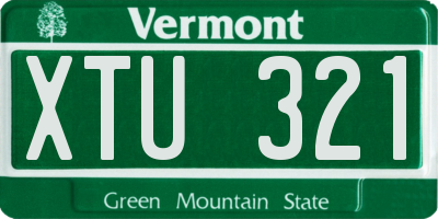 VT license plate XTU321